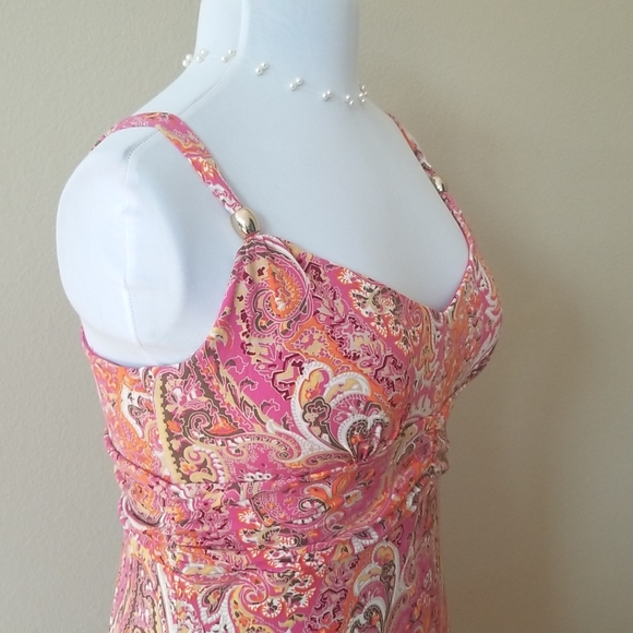 LOFT Pink Paisley Knit Dress - Picture 3 of 11